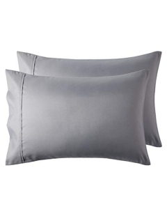 Luscious Living Pillow Cases Twin Pack Microfibre Light Grey