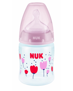 NUK FC+ Temp Control Bottle with Silicone Teat 0-6m 150ml Tulip