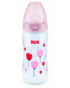 NUK FC+ Temp Control Bottle with Silicone Teat 6-18m 300ml Tulip