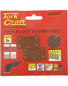 Tork Craft - Sanding Pads Curved 80 Grit Hook And Loop
