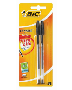 BIC Crystal Xtra Life Ballpoint Pens Black Pack Of 2