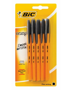 BIC Orange Fine Ballpoint Pens Black Pack Of 10