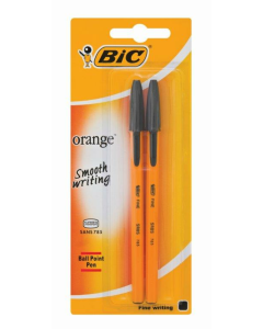 BIC Orange Fine Ballpoint Pens Black Pack Of 2