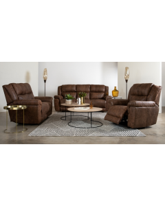 Canterbury 3 Piece 3 Action Lounge Suite in Full Leather, Andes Spice