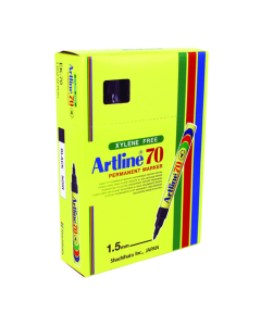 Artline EK70 Permanent Marker Bullet Point Black 1.5mm Box Of 12