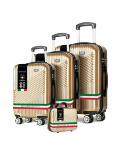 Eco Roma 4 Piece Spinner Suitcase Set Gold