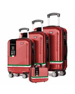 Eco Roma 4 Piece Spinner Suitcase Set Red