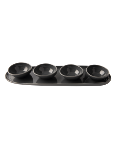 Omada Irregular Grey Plate With 4 Bowls