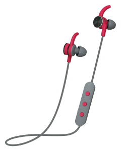 Polaroid Bluetooth Earbuds Grey and Red
