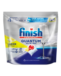 Finish Auto Dishwashing Tablets Quantum All in One Lemon 21's