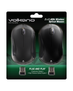 Volkano Vector Duo Pack of 2 Vector Wireless Mouse - Black