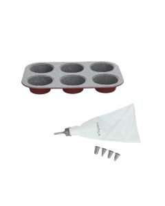 Tognana Muffin Set 6 Cups and Bag and Nozzles