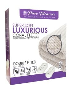 PurePleasure Double Coral Fitted Electric Blanket