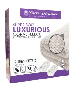 PurePleasure Queen Coral Fitted Electric Blanket