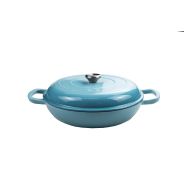 Aqua 30cm Round Enamel Cast Iron Casserole Turquoise