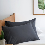 Luscious Living Pillow Cases Twin Pack Cotton Grey