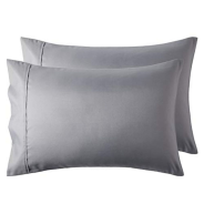 Luscious Living Pillow Cases Twin Pack Microfibre Light Grey