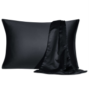 Luscious Dutchess Satin Pillow Cases Twin Pack - Charcoal Grey