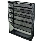 SDS Wall File Organiser 6 Compartments Black
