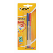 BIC Crystal Xtra Life Ballpoint Pens Blue/Red Pack Of 2