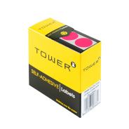 TOWER C19 Colour Code Roll Labels Fluorescent Pink