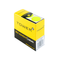 TOWER C25 Colour Code Roll Labels Fluorescent Lime