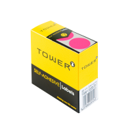 TOWER C25 Colour Code Roll Labels Fluorescent Pink
