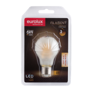 Eurolux LED Soft Hue Filament A60 E27 6w Warm White