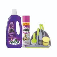Gizmo 4 Piece Cleaning Set +                                Cobra Active Tile Cleaner Lavender 750ml + Cobra Touch Surface Clean Lavender