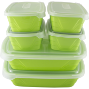 OTIMA Clear Storage Boxes with Green Lids 12 Piece Combo