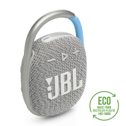 JBL Clip 4 Eco Portable Whitetooth Speaker - White