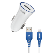LOOPD 1 Port 2.1A Car Charger With MFI Cable White