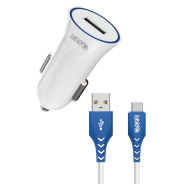 LOOPD 1 Port 2.1A Car Charger With Type C Cable White