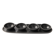 Omada Irregular Grey Plate With 4 Bowls