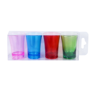 Lumoss 50ml Assorted Colour Shot Glasses - Set of 4