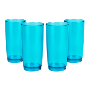Lumoss Willy Glass 385ml - Set of 4 - Clear Turquoise