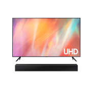 Samsung 65-inch UHD 4K Smart TV With Sound Bar UA65AU7000 + T400