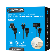 Switched Easy Cable Extender Daisy Chain Kit 2m - Black