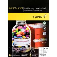 TOWER A4 W103 (70x101mm) White Inkjet-Laser Printable Labels 100's