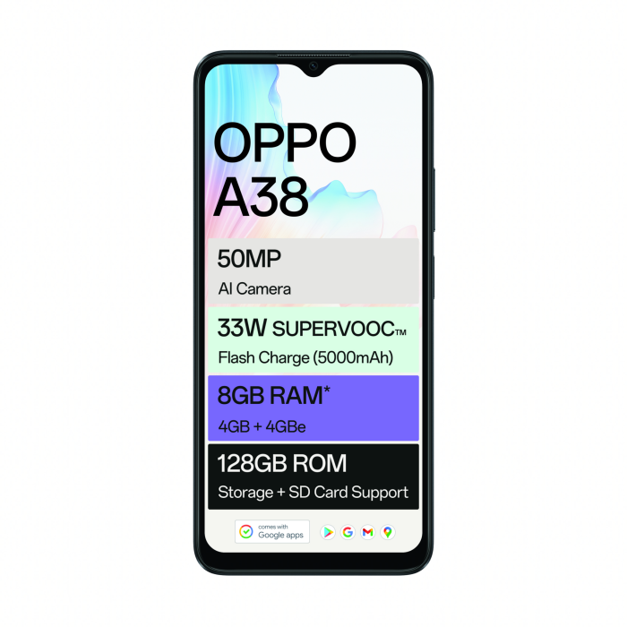 Smartphone OPPO A38 4G Glowing Black 4+128GB 6.56