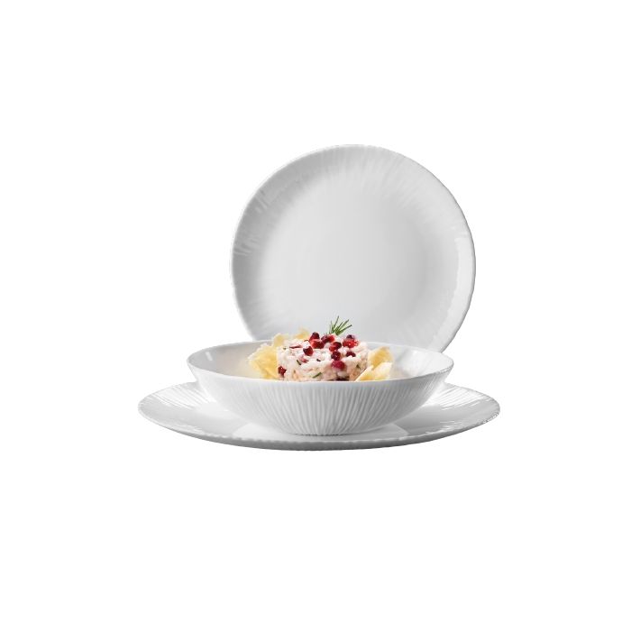 18 Pcs Bormioli Rocco Prima Opal Glass Dinner Tableware Service Set 