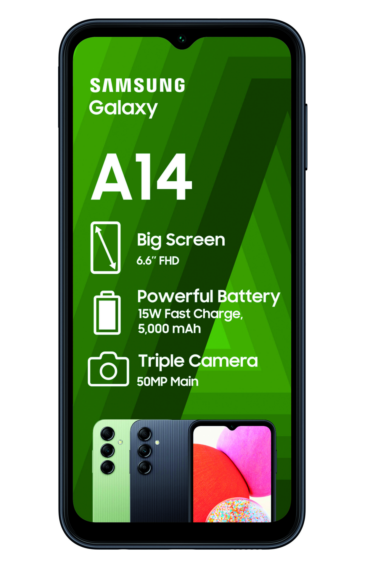 Celular Samsung Galaxy A14 4G 128GB Black Mist